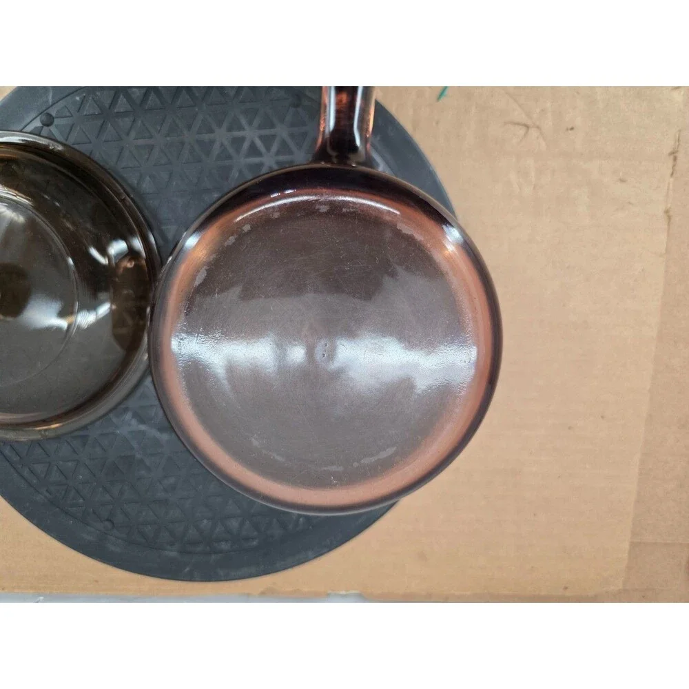 Pyrex Vintage Corning Ware Amber Visions 1 Liter Saucepan Pot With Lid. Made USA